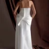 Abito a corsetto in raso Galia – Bianco