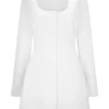 Abito chemisier in cotone con peplo Carina – Bianco Abito chemisier in cotone con peplo Carina – Bianco