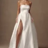 Abito da sposa senza spalline Eileen – Bianco