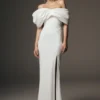 Abito in crêpe con spalle scoperte Aphrodite – Avorio