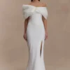 Abito in crêpe con spalle scoperte Aphrodite – Avorio