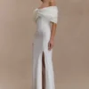 Abito in crêpe con spalle scoperte Aphrodite – Avorio