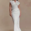 Abito lungo a corpetto Saphira – Bianco Abito lungo a corpetto Saphira – Bianco