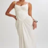 Abito lungo a corsetto in raso Leila – Avorio Abito lungo a corsetto in raso Leila – Avorio