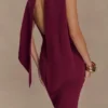 Abito lungo a sciarpa in maglia Darby – Merlot Abito lungo a sciarpa in maglia Darby – Merlot