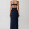 Abito lungo in Denim con coppe Amila – Blu indaco Abito lungo in Denim con coppe Amila – Blu indaco