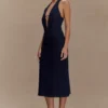 Abito midi con scollo all’americana in Denim Shauna – Blu indaco Abito midi con scollo all’americana in Denim Shauna – Blu indaco