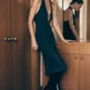Abito midi con scollo all’americana in Denim Shauna – Blu indaco Abito midi con scollo all’americana in Denim Shauna – Blu indaco
