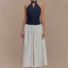 Abito midi in cotone Denim Ashwin – Blu indaco Abito midi in cotone Denim Ashwin – Blu indaco