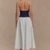 Abito midi in cotone Denim Ashwin – Blu indaco Abito midi in cotone Denim Ashwin – Blu indaco