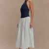 Abito midi in cotone Denim Ashwin – Blu indaco Abito midi in cotone Denim Ashwin – Blu indaco