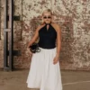 Abito midi in cotone Denim Ashwin – Blu indaco Abito midi in cotone Denim Ashwin – Blu indaco