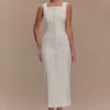Abito midi in Denim Reyna – Bianco Abito midi in Denim Reyna – Bianco