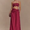 Bandeau in lino arricciato Scottie – Vino
