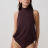 Body drappeggiato senza maniche in modal Laurelle – Cioccolato Body drappeggiato senza maniche in modal Laurelle – Cioccolato