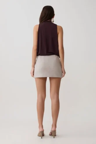 Body drappeggiato senza maniche in modal Laurelle – Cioccolato