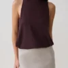 Body drappeggiato senza maniche in modal Laurelle – Cioccolato Body drappeggiato senza maniche in modal Laurelle – Cioccolato