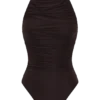 Body in rete con arricciature Matilda – Cioccolato Body in rete con arricciature Matilda – Cioccolato