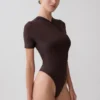 Body incrociato a maniche corte Junie – Cioccolato Body incrociato a maniche corte Junie – Cioccolato