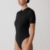 Body incrociato a maniche corte Junie – Nero Body incrociato a maniche corte Junie – Nero