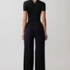 Body incrociato a maniche corte Junie – Nero Body incrociato a maniche corte Junie – Nero