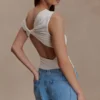 Body Niamh in modal con scollo incrociato sul retro – Avorio