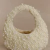 Borsa Amara con perline a goccia – Bianco