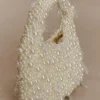 Borsa Amara con perline a goccia – Bianco