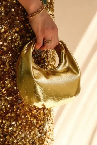 Borsa in pelle Bristol Mini Croissant – Oro Borsa in pelle Bristol Mini Croissant – Oro