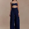 Bralette corta in Denim Belle – Blu indaco