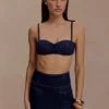 Bralette corta in Denim Belle – Blu indaco
