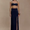 Bralette corta in Denim Belle – Blu indaco