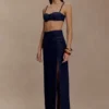 Bralette corta in Denim Belle – Blu indaco