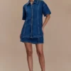 Camicia in Denim oversize Maya – Blu scuro Camicia in Denim oversize Maya – Blu scuro