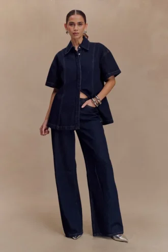 Camicia oversize in Denim Maya – Blu indaco