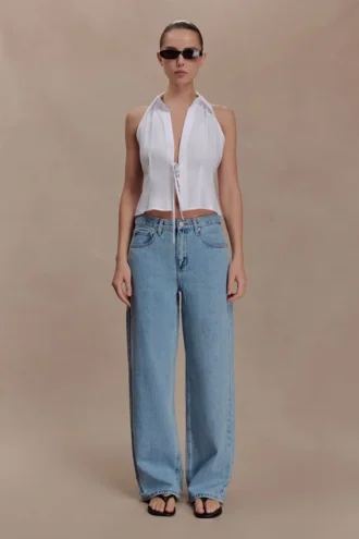 Camicia senza maniche in lino Scout – Bianca