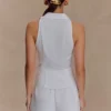 Camicia senza maniche in lino Scout – Bianca Camicia senza maniche in lino Scout – Bianca