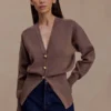 Cardigan in maglia con bottoni Amanda – Marrone cacao Cardigan in maglia con bottoni Amanda – Marrone cacao