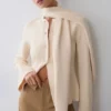 Cardigan in maglia Lara con sciarpa – Avorio
