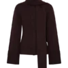 Cardigan in maglia Lara con sciarpa – Cioccolato