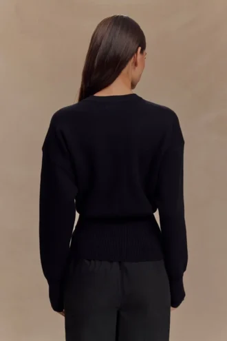 Cardigan oversize con bottoni Alexia – Nero