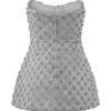 Corsetto con peplo decorato con perline applicate a mano Zuri – Argento Corsetto con peplo decorato con perline applicate a mano Zuri – Argento