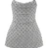 Corsetto con peplo decorato con perline applicate a mano Zuri – Argento Corsetto con peplo decorato con perline applicate a mano Zuri – Argento