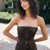 Corsetto con stecche in ecopelle Thalia – Cioccolato fondente Corsetto con stecche in ecopelle Thalia – Cioccolato fondente