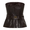 Corsetto con stecche in ecopelle Thalia – Cioccolato fondente Corsetto con stecche in ecopelle Thalia – Cioccolato fondente
