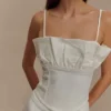 Corsetto con volant in Denim Cecilia – Bianco Corsetto con volant in Denim Cecilia – Bianco