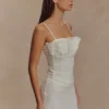 Corsetto con volant in Denim Cecilia – Bianco Corsetto con volant in Denim Cecilia – Bianco