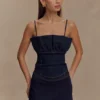 Corsetto con volant in Denim Cecilia – Blu indaco Corsetto con volant in Denim Cecilia – Blu indaco