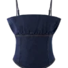 Corsetto con volant in Denim Cecilia – Blu indaco Corsetto con volant in Denim Cecilia – Blu indaco