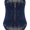 Corsetto in Denim con strass senza spalline Monte – Blu notte Corsetto in Denim con strass senza spalline Monte – Blu notte